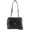 CHANEL Chain tote Tote Bag COCO Mark black Caviar skin Women Used