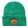 New autumn and winter Halloween pumpkin little devil embroidered knitted hat for men and women, warm beanie hat for students