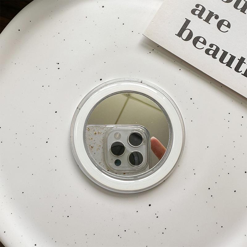 Magsafe Solid Color Magnetic Suction Transparent Mobile Phone Airbag Bracket Base Diy Mirror Portable Makeup Mirror Simple Refrigerator Sticker