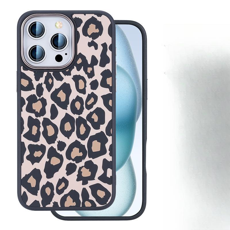 Pasuje do IPhone16proMax Lśniące etui na telefon komórkowy w panterkę Bogini Apple 15 Odczucie skóry Odporne na upadki 14 Etui ochronne 13