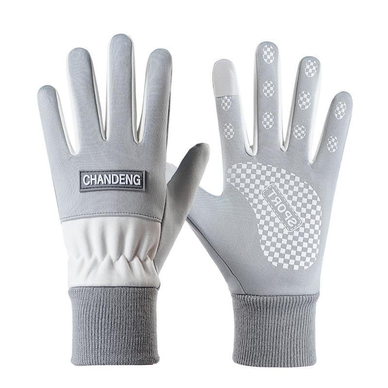 Autumn and Winter Fleece Touch Screen Full Finger Gloves for Women Are Fashionable  Warm  Cold Proof and Windproof Cycling Outdoor Sports Gloves
