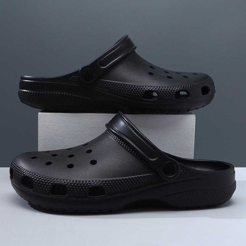New hole shoes men's summer thick soles increase in height, wear-resistant bag head mop, non-slip external wear, deodorant and breathable