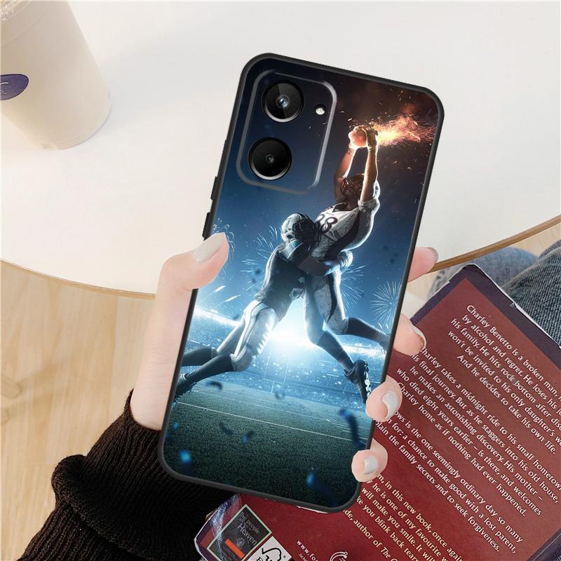 American Football Case For Realme C55 C75 C67 C61 C53 C51 C21Y C25S 10 11 12 13 14 Pro Plus GT 6T 6 5 GT7 Pro