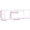 Wall Mounted TV Cabinet with LED Lighting Black 135 X 31 X 39.5 Cm