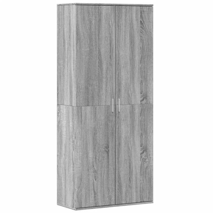 VidaXL Buffet haut sonoma gris 80x35x180 cm bois d'ingénierie, buffet, meuble de rangement, armoire haute, armoire, armoire 3276656