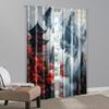 2pcs   Window Curtain  print Glam Style Japanese Landscape Printed 100% Polyester (without rod) Art Deco Festive for Living