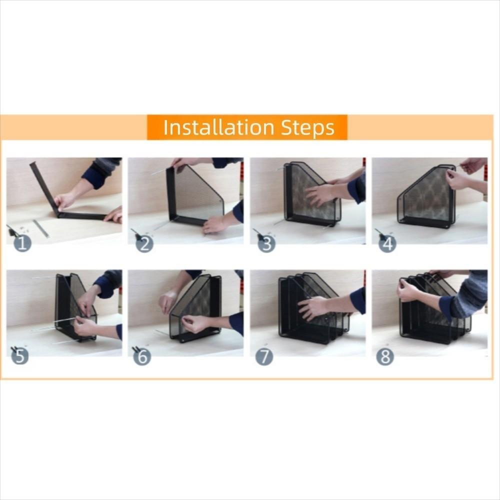 Stationery Organizer Metal File Rack Wire Mesh File Storage Box  Office Supplies