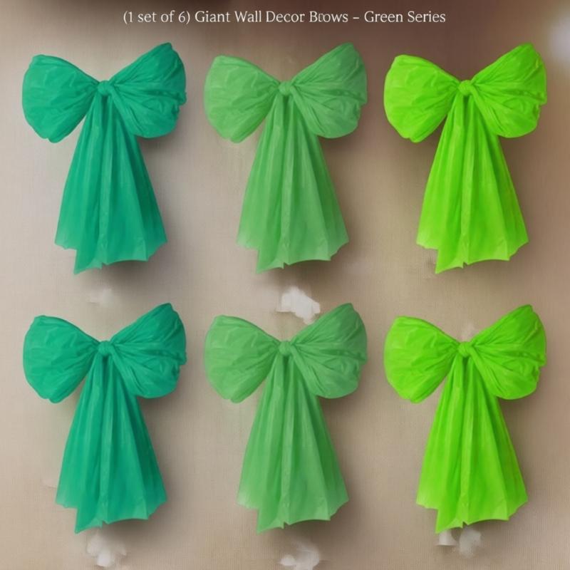 Pack of 6 Durable Efficient Plastic Large Wall Bows Designed for Long Time Celebration and Event Decors Applications