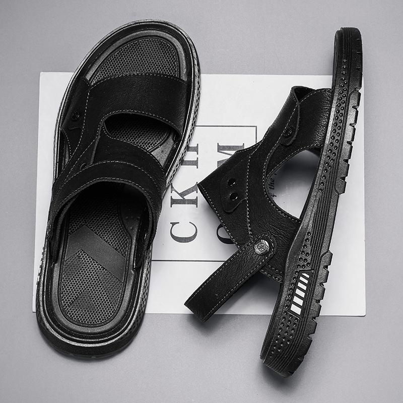 Fashion CYYTL Mens Slippers Summer Outdoor Casual Beach Shoes Sandals Walking Slides Comfort Luxury Designer Leather Fashion Lightweight