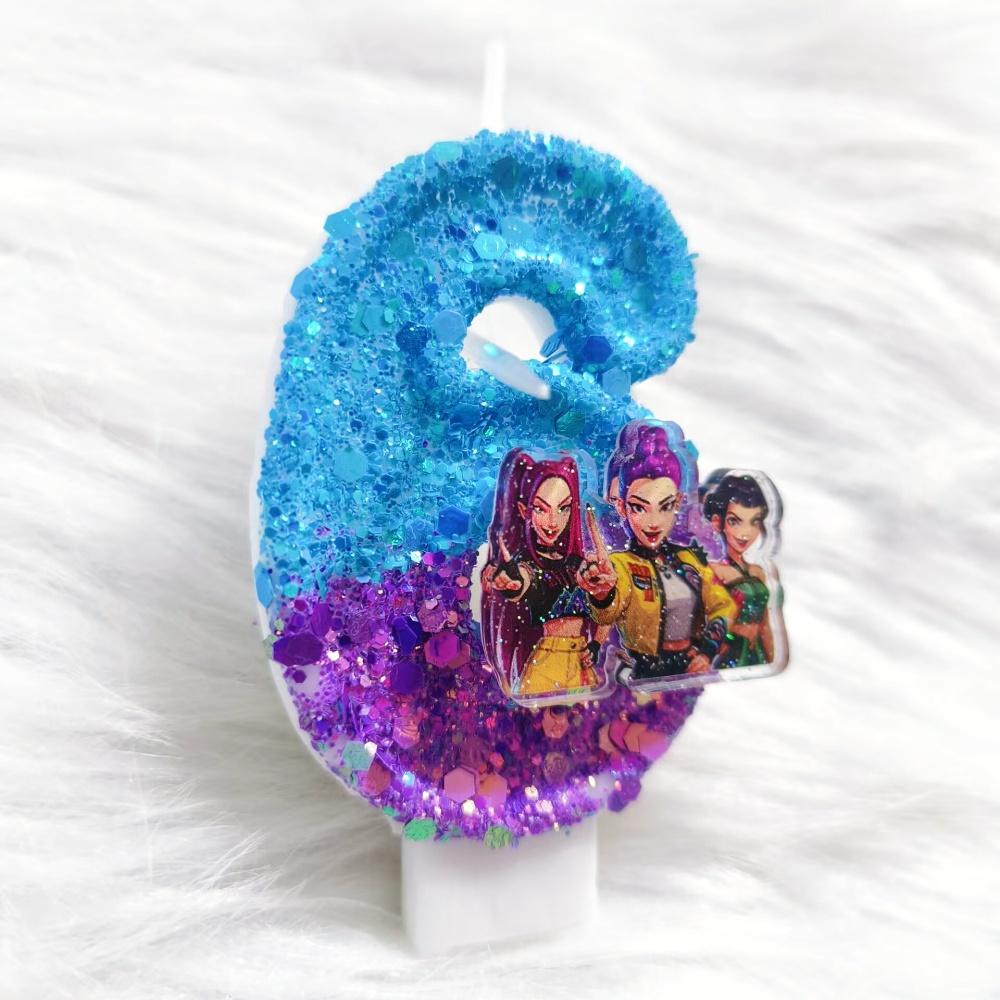 New 0-9 Number Birthday Candles Original Two Color Gradual Change Anime Style Birthday Cake Digital Party Candle Decoration