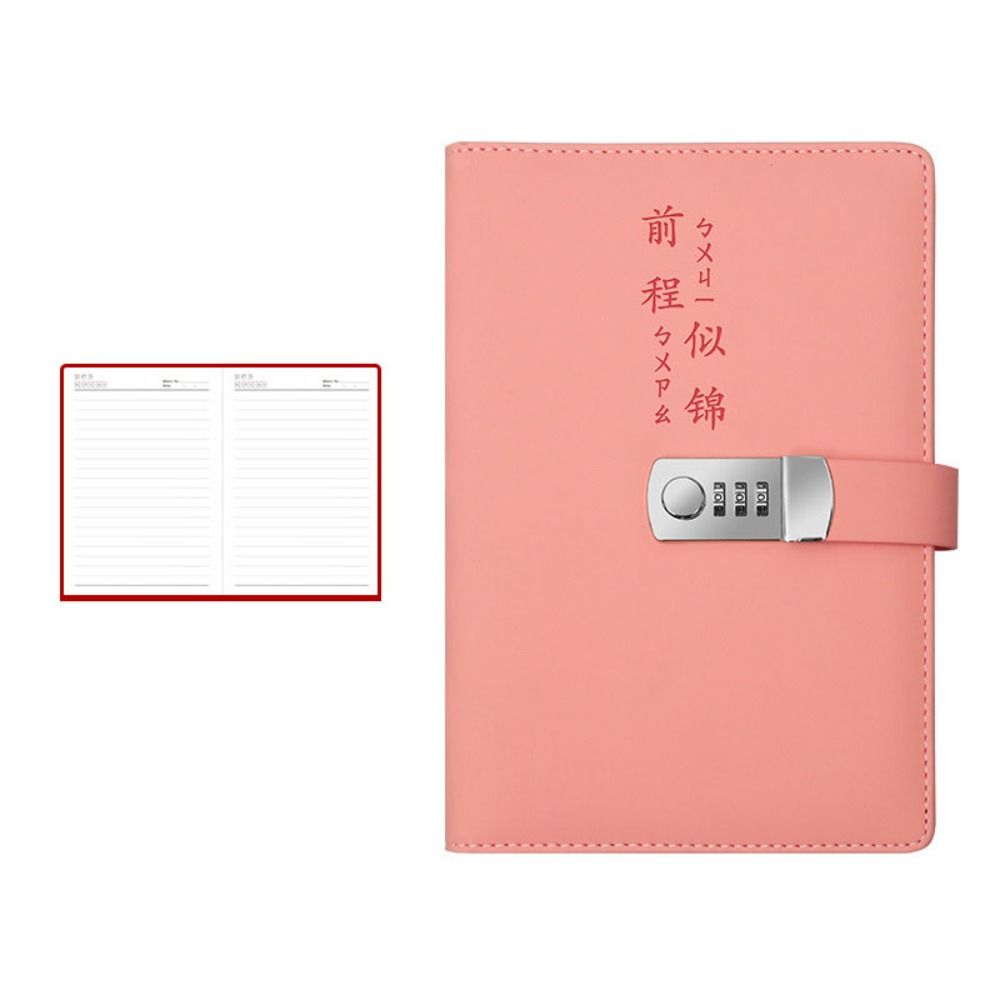 Lucky Letter Password Lock Notebook Thickened Personal Planner Notepad Diary Book with Lock Office