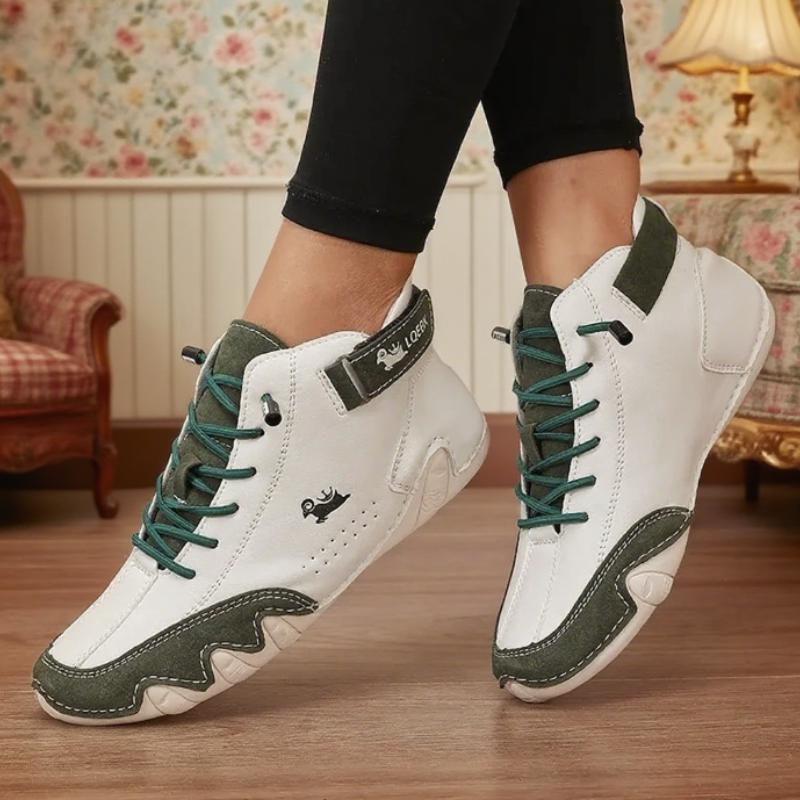 

Весенне-осенние женские лоферы ручной работы из кожи, британские ботинки средней высоты, противоскользящая удобная повседневная обувь для женщин 36