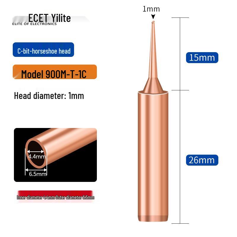 Nichtmagnetisches Reines Kupfer-Lötkolbenspitzen-Set für 936 Lötstation - Ideal zum Schweißen von Lautsprechern