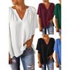 Loose V-neck Casual Loose T-shirt Fashion Loose Pleated V-neck Casual Loose-Fitting T-shirt Loose T-shirt