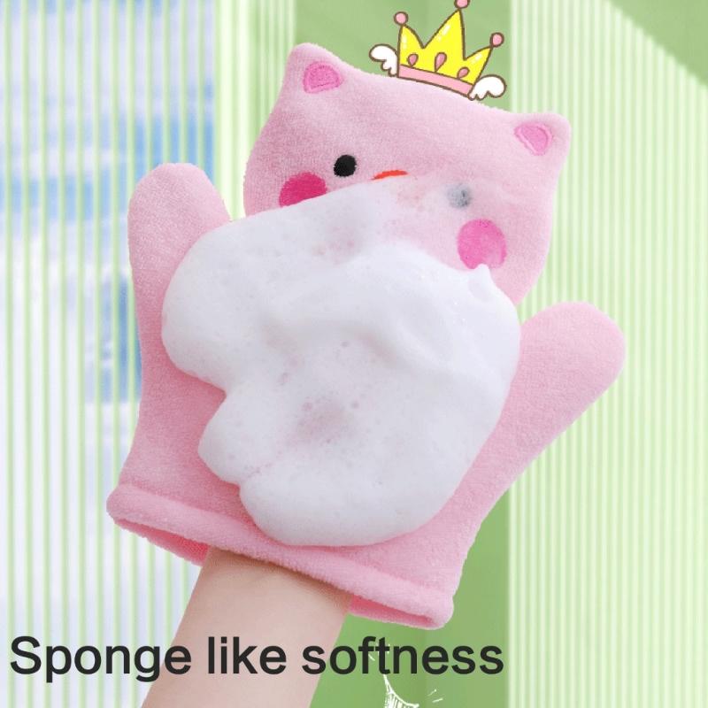 Soft Exfoliating Bath Mitts For Children Ergonomic Design Hypoallergenics Bath Gloves Durability Bathing Accessories
