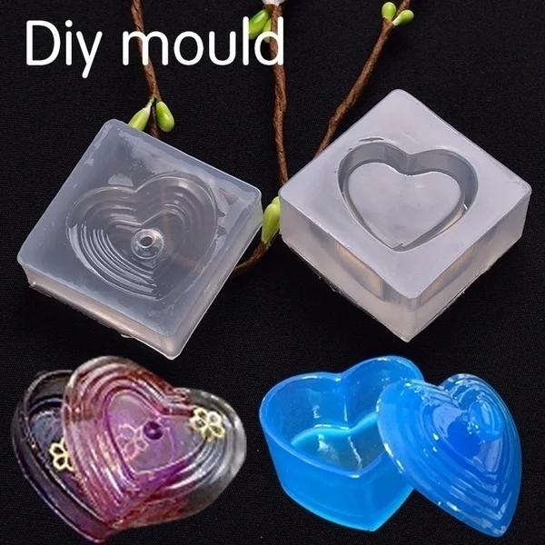 Creative Handmade DIY New Silicone Molds Heart-shaped Square Storage Box Mold Resin Jewelry Crafts Casting Mold Accessories