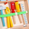 Giocattoli Educativi Montessori per Bambini Set Gioco di Ruolo Cassetta degli Attrezzi in Plastica e Legno Bambini Montaggio Dadi e Viti Strumento da Falegname di Simulazione
