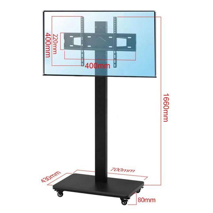 Support TV sur roulettes - Divit FR1 - 23"-60" - Noir - Acier 60 kg