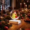 Magnetic Levitation Christmas Sleigh Santa Claus Ornament, Floating Lighted Tree with Rotating Magical Hovering Decor Base And Warm LED Lights