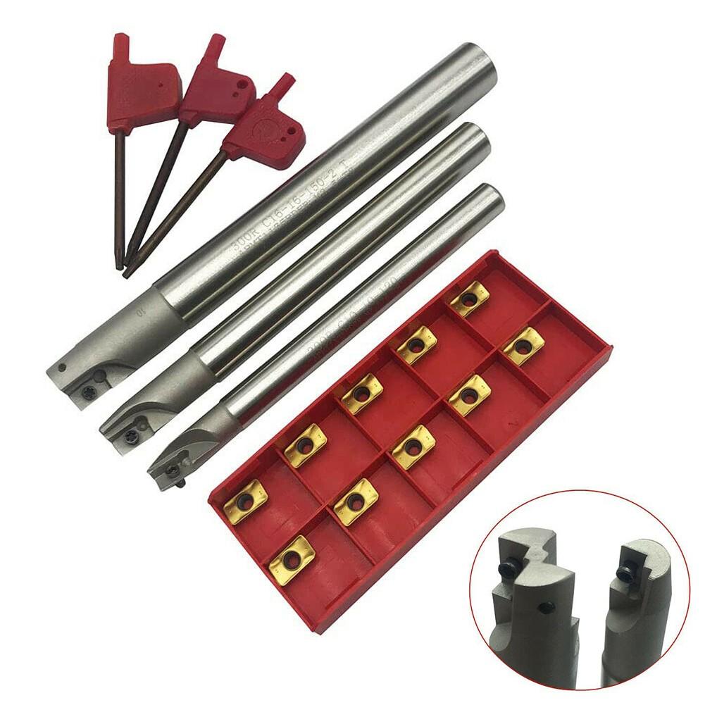 BAP 300R C10-10+C12-12+C16-16 CNC Indexable End Mill Holder Tool+10Pcs APMT1135