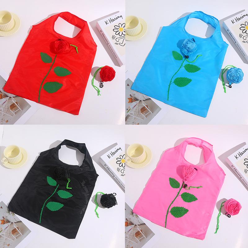 Rose Blume Faltbare Einkaufstasche Tragbar Große Kapazität Faltbare Tragetasche Leicht Langlebig Reisehandtasche Aufbewahrungsbeutel