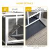 Small Animal Hutch with 2 Levels, 4 Wheels, Sealed Fir Wood, Grey