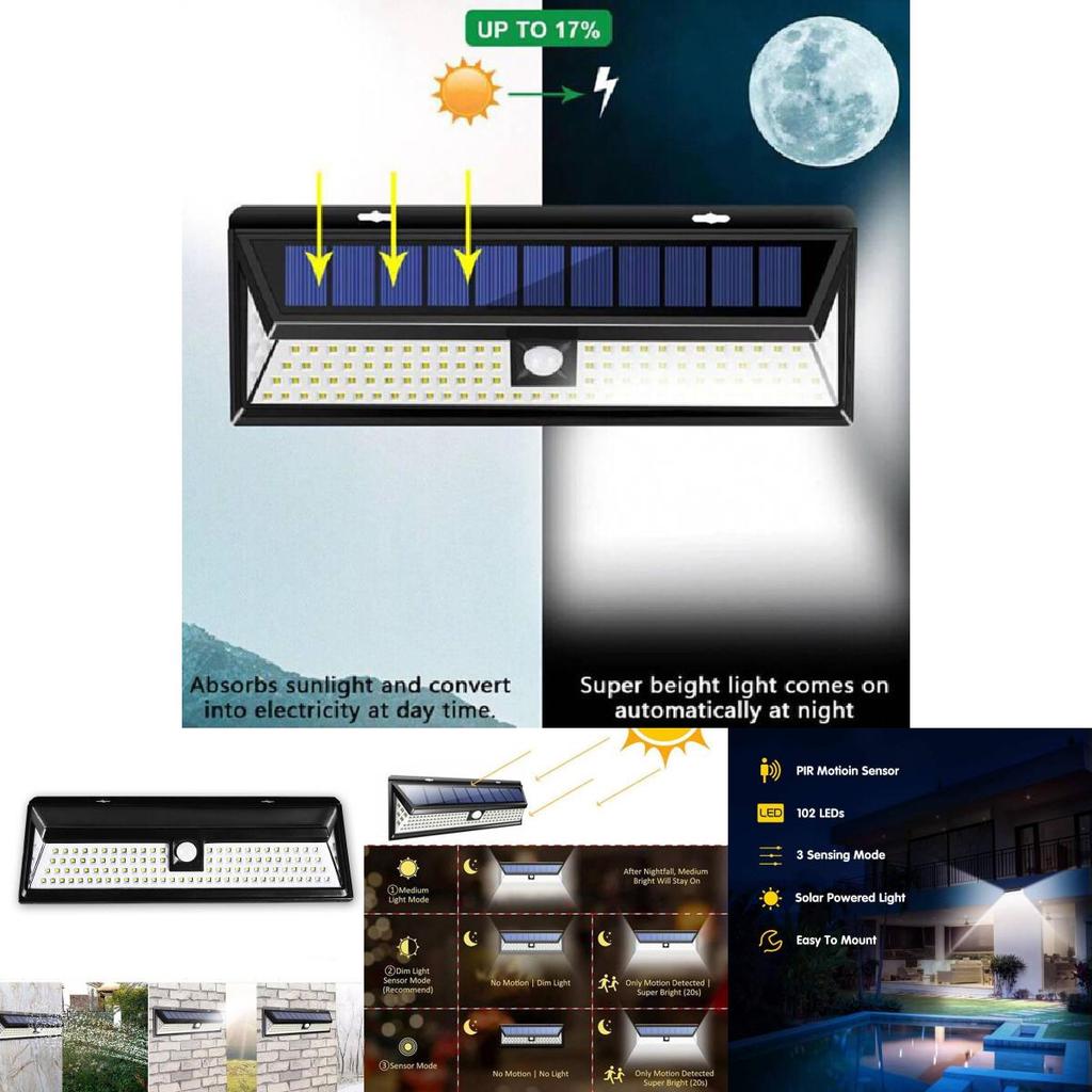 Durable Led Solar Sensor Wall Light For Rural Outdoor Waterproof Garden Lighting