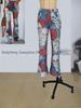 2023 Plus Size European & American Butterfly Faux Denim Micro-flare Pants