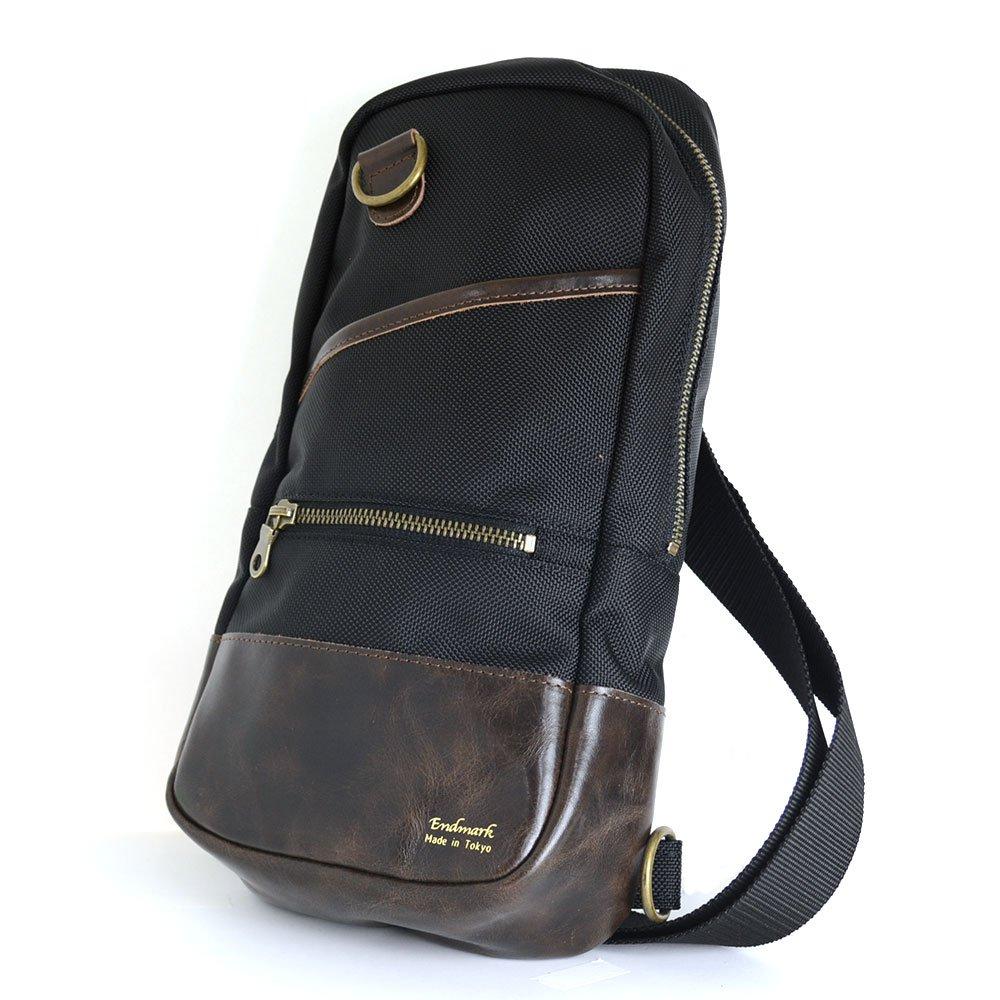 

Сделано в Токио Сумка для тела Натуральная кожа Сочетание различных материалов с прочной кордурой Темно-коричневый [Endmark] Мужская