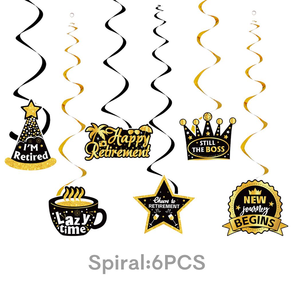 Popular Retirement Theme Party Supplies Retirement Decoration Layout Props Tableware Banners Flag Party Decoration Spiral