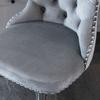 Swivel Velvet Barstools Adjustable Seat Height from 25-33 Inch, Chrome base Bar Stools with Backs Comfortable Tufted, Set of 2,DE1712GY,Gray
