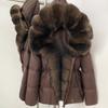 Women's winter winter new waist high-end fur thickened warm removable real fox fur collar hooded down jacket