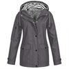 Damenmode Einfarbige Kapuzenjacke Locker Lässig Wasserdicht Outdoor Jacke Leichter Windbreaker Regenmantel für Wandern Camping