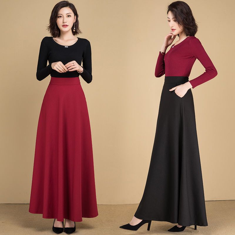 Black Golden Velvet Skirt Women's Long Skirt High Waist Slim A-line Large Swing Skirt Female A-Line Skirts 4XL