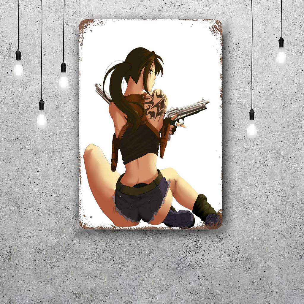 black lagoon 3 cartoon Decor Vintage Metal Signs Tin Signs Captain Poster Decor for Bar Pub Club Man Cave Wall Decoration