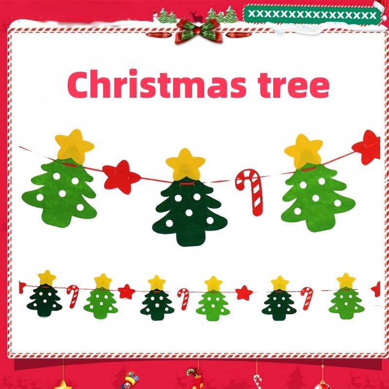 Merry Christmas Banner Holiday Bunting Garlands Elk Festive Party Decoration for Holiday Xmas New Year Party Home Supplies
