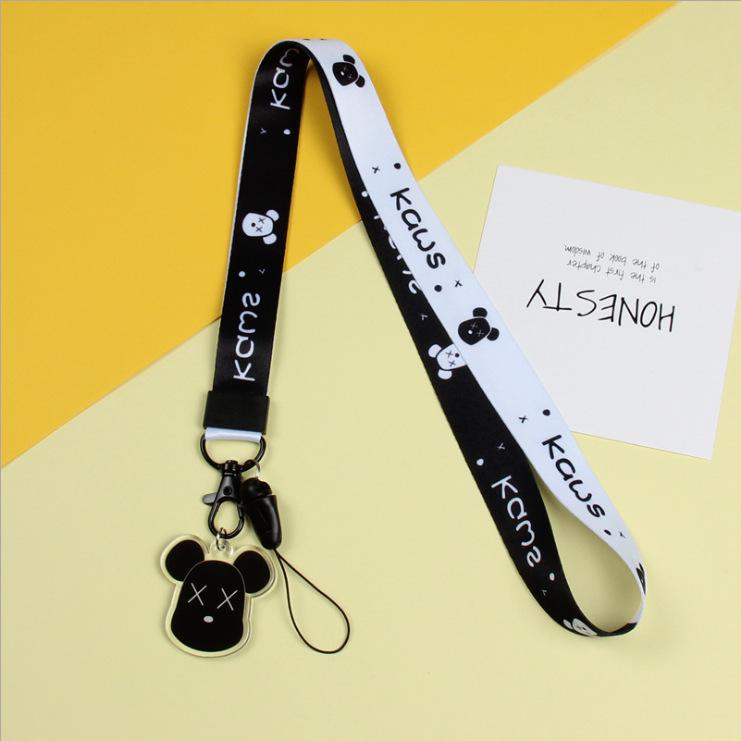 Creative Cartoon Phone Case Lanyard with Acrylic Pendant Keychain - Trendy Neck Hanging Accessory for Women