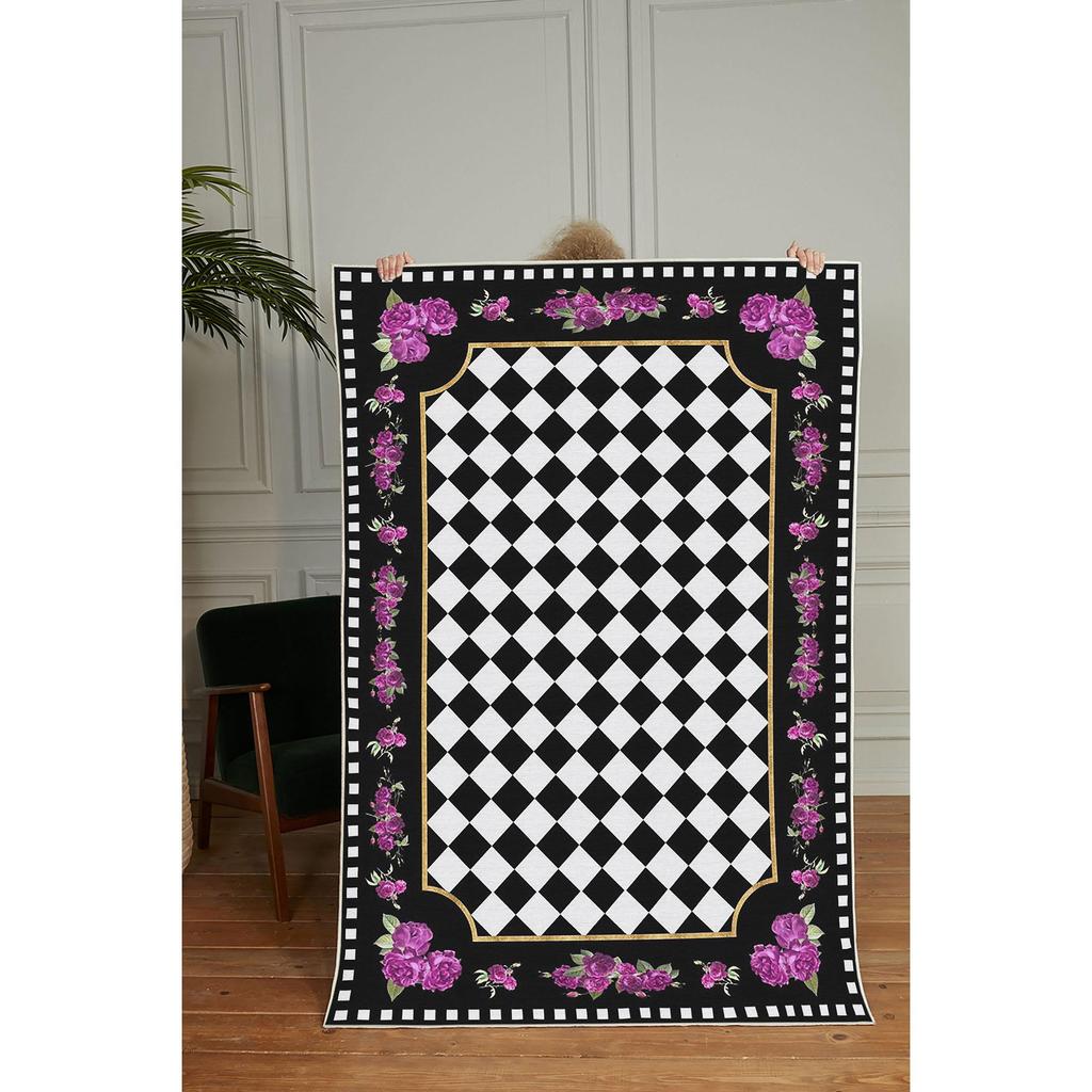 Decorative Special Design Modern Floral Mosaic Pattern Washable Non-Slip Floor Carpet