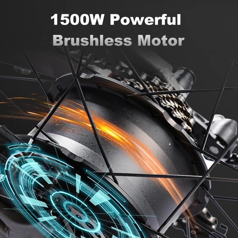 New Ebike LAFLY-X800 1500W 48V 20AH 26 Inch 4.0 Fat Tyre Off-road Electric Bike Men's Mountain Bike Snowmobile Electric Bike