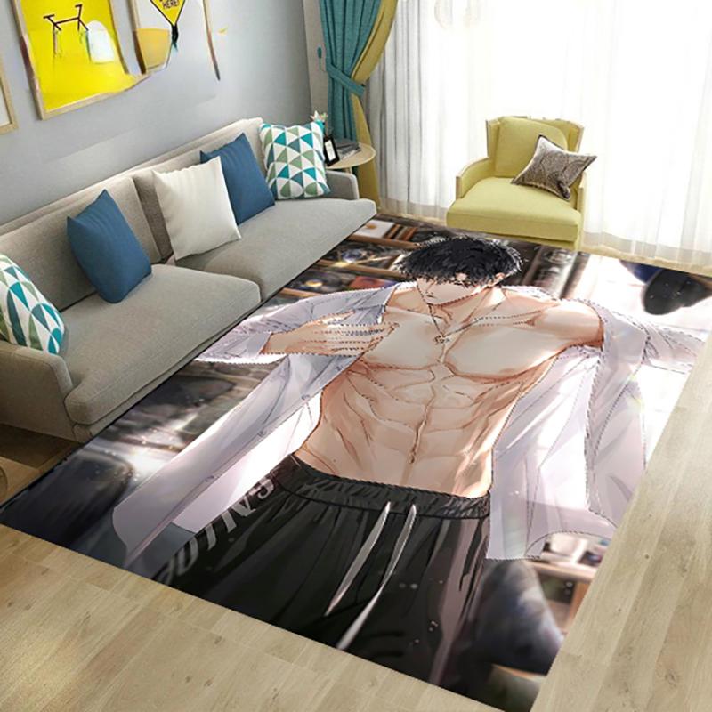 Cartoon Anime Carpets for Living Room Bedroom Bedside Soft Area Rug Anti-slip Large Size Balcony Floor Mats Indoor Decoration