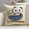 Lazy TTarepandaS Cushion Cover Breathable and skinfriendly linen pillowcase square removable and washable cushion