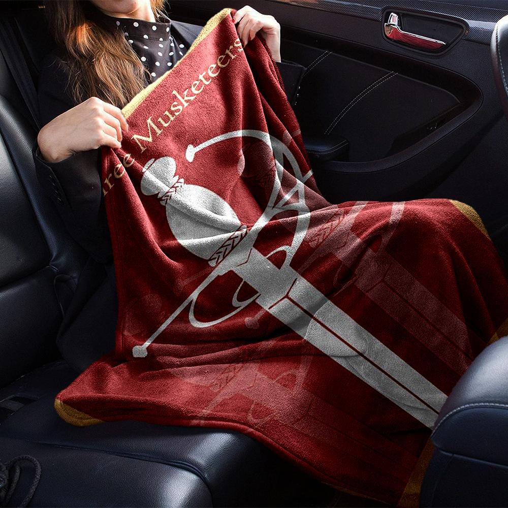 The Three Musketeers Theme Printed Blanket - Perfect for Couch, Bed, Travel & Outdoor Use | Machine Washable, Cozy & Durable.