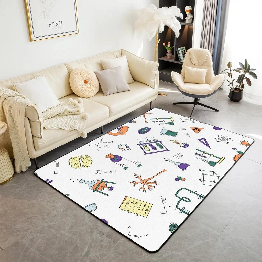Math Theme Area Rug Math Equation Rugs for Boys Girls Math Geometry Science Style Carpet Mathematics Formula Indoor Floor Mat