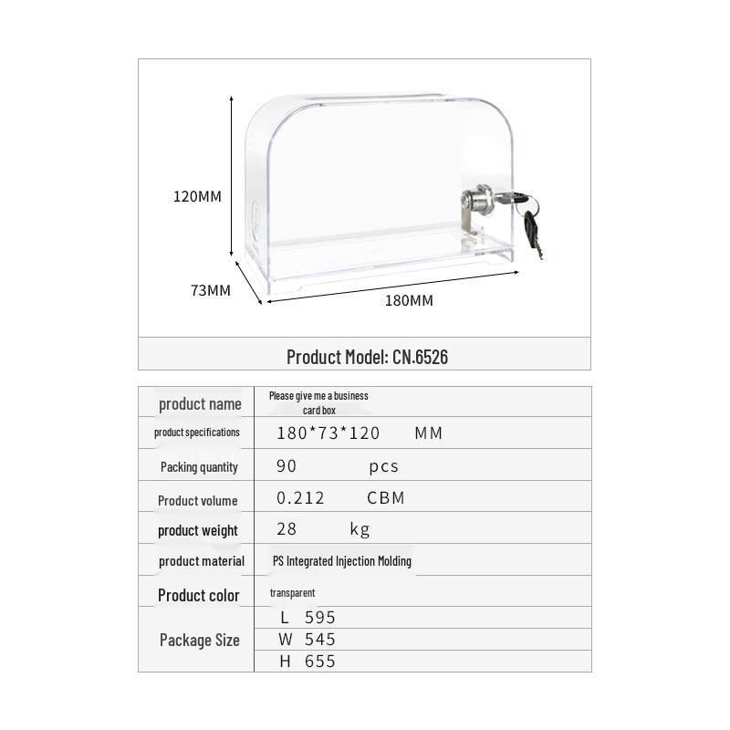 Transparent Ballot Box for Opinion Collection, Elections, Exhibitions, and Business Card Storage