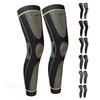 Manchons de Jambe Entière Longs Cuivre Genouillère Compression Respirant Antidérapant Spandex Nylon Protection Complète pour Adultes