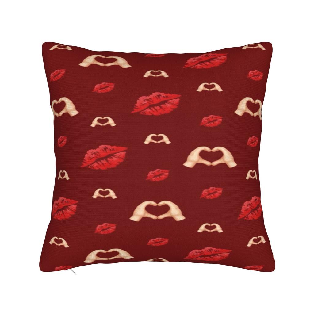 Miłość Pocałunek Czerwone usta Nadruk Poszewki na poduszki Pokrowiec na poduszkę Pokrowce na poduszki Dekoracje do sypialni Y2K Kwadratowe Różne rozmiary