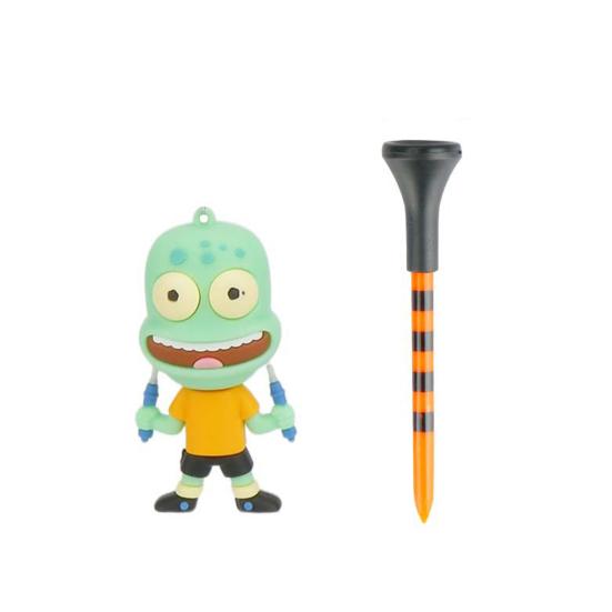 1 Set 83MM Golf Tee with Anti-lost Cartoon Tee Hanger Sharp Tip Golf Ball Holder Golf Training Aid Spike Golf Accessories Golfer Gifts
