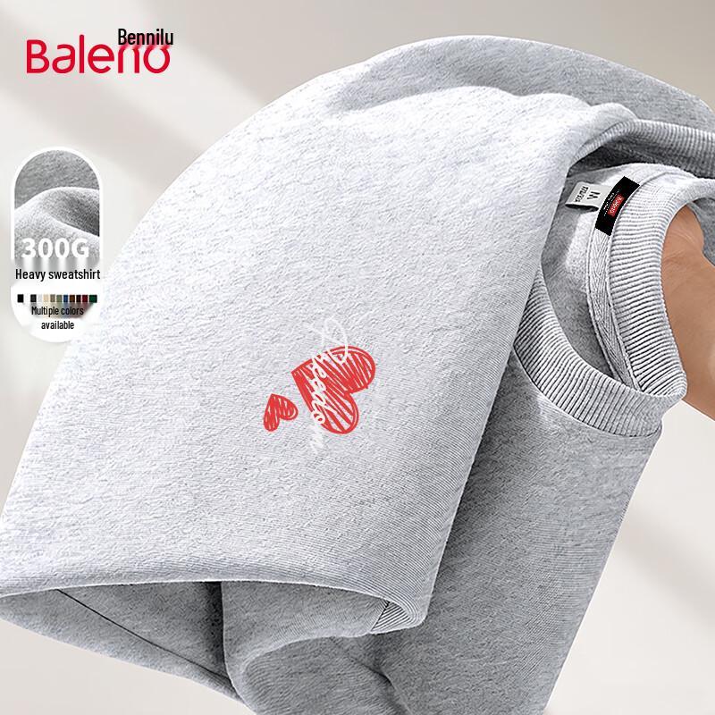 Baleno Men's Oversized Heart Print Crewneck Sweatshirt