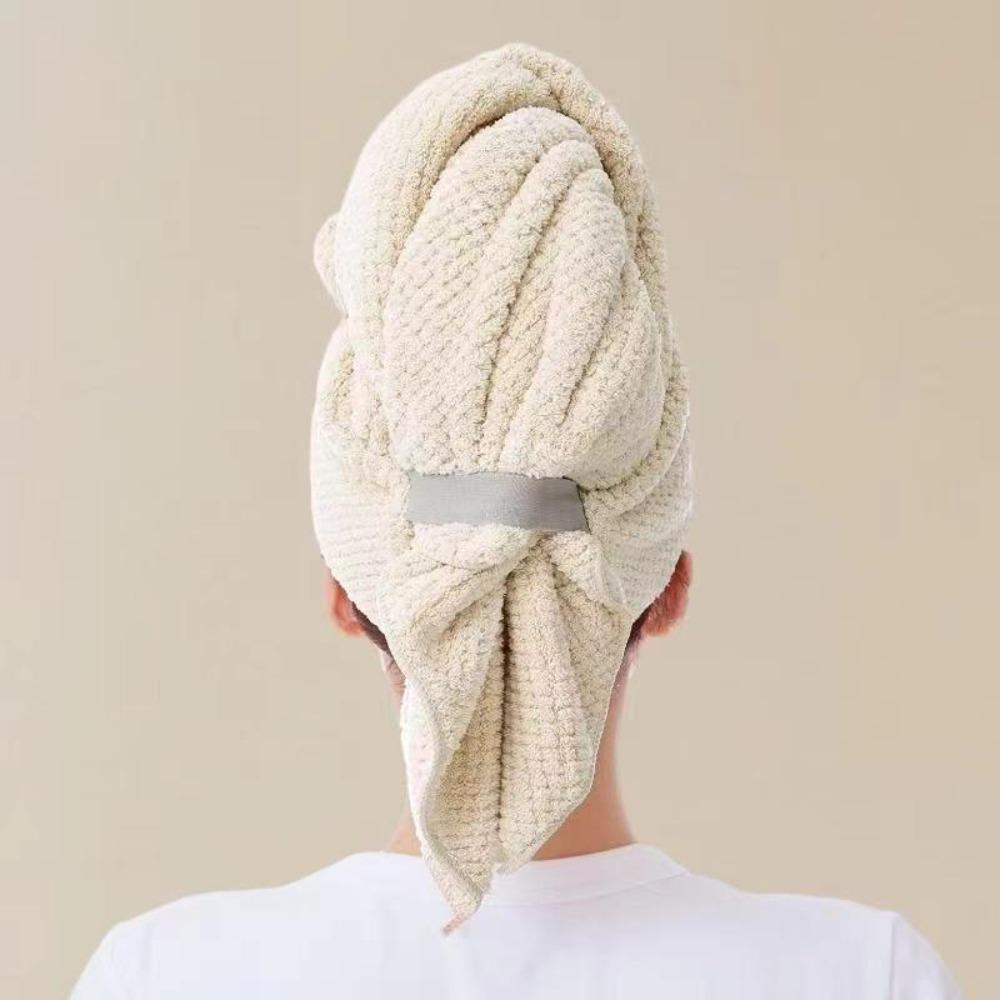 Microfiber Hair Towel Extra Large Wrap Quick Dry Hair Towel Wrap with Elastic Band , Ultra Absorbent Soft Hair Towel Wrap Turban
