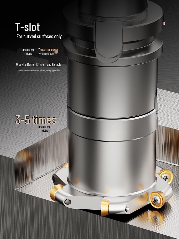 TMR T-Slot Cutter Head R3-R6 for CNC Arc Slotting, Three-Sided Cutting
